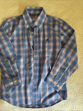 Boys Properly Tied Blue Plaid Button-Down Shirt